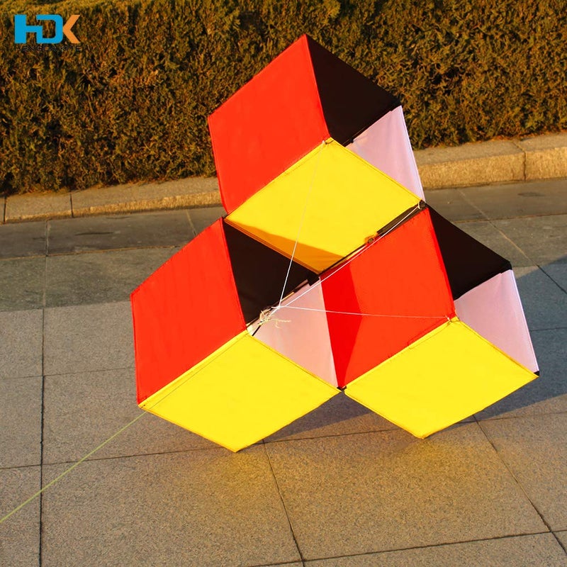 HENGDA KITE for Kids & Adults, 3D Magic Cube Box Kite Single Line Kite Flying for Children Kids Outdoor Toys Beach Park Playing - Image 5